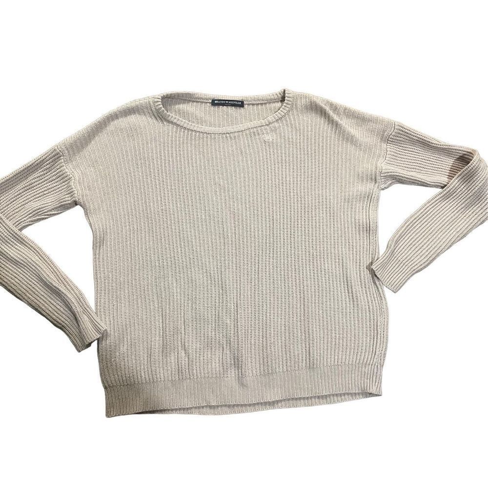 Brandy‎ Melville light brown knit sweater one size